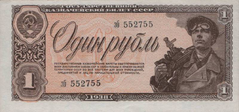 1 рубль 1938 г. (СССР)
