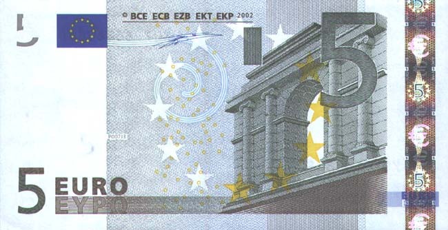 5 евро 2002 г. (Европейский союз).