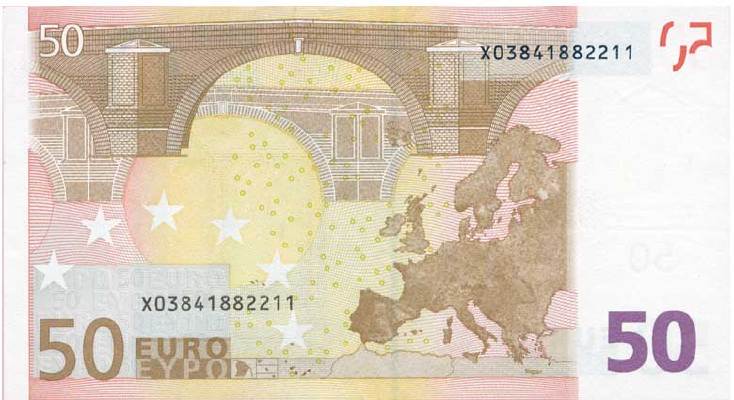 50 евро 2002 г. (Европейский союз).