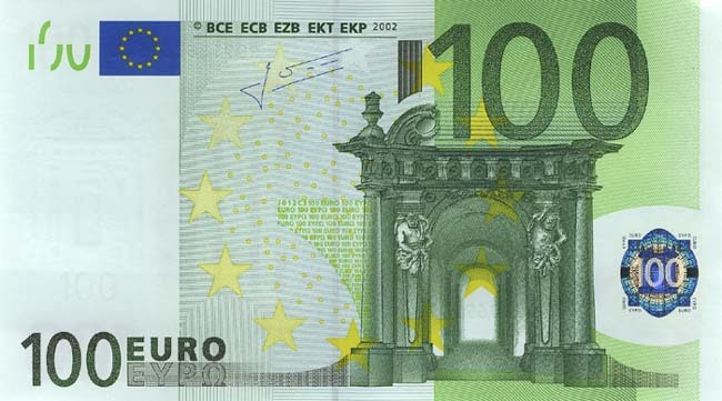 100 евро 2002 г. (Европейский союз).