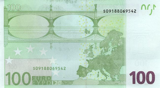 100 евро 2002 г. (Европейский союз).