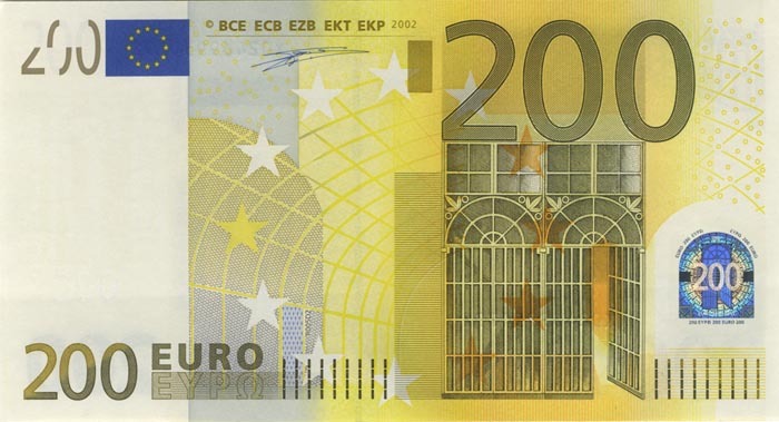 200 евро 2002 г. (Европейский союз).