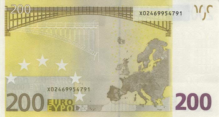 200 евро 2002 г. (Европейский союз).
