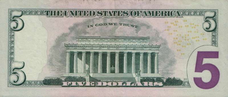 5 долларов 2006 г. 2 вариант (США)