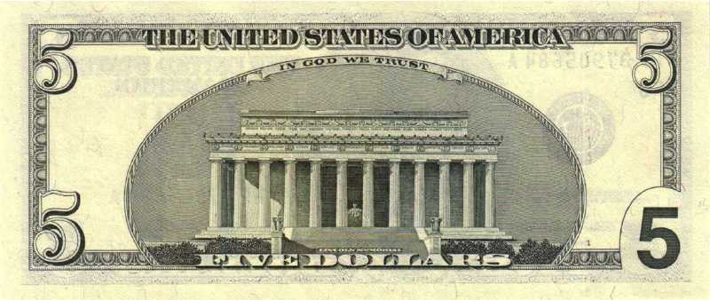 5 долларов 2006 г. 1 вариант (США)