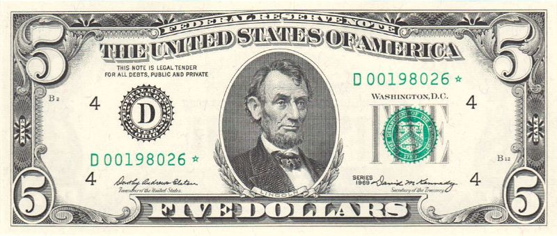 5 долларов 1969 г. (США)