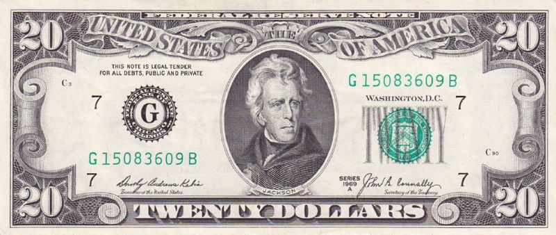 20 долларов 1969 г. (США)