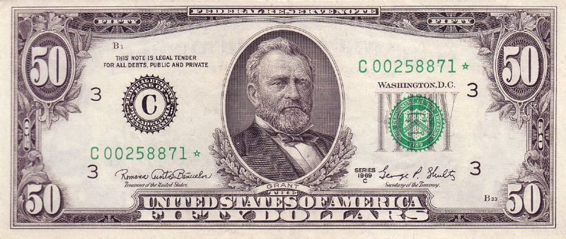50 долларов 1969 г. (США)