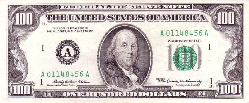 100 долларов 1969 г. (США)