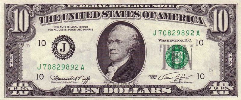 10 долларов 1974 г. (США)