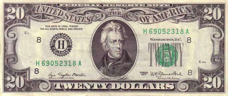 20 долларов 1977 г. (США)