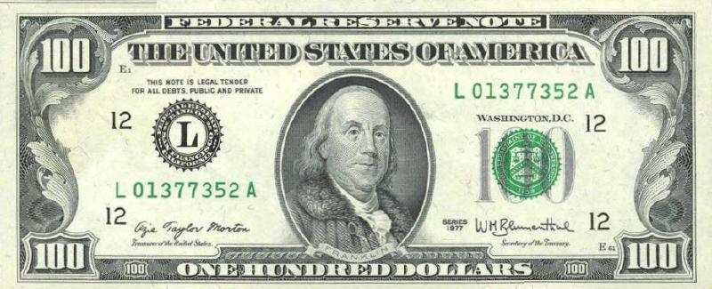 100 долларов 1977 г. (США)