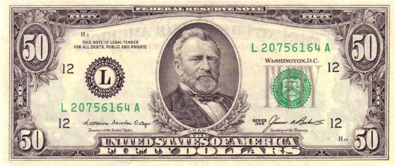 50 долларов 1985 г. (США)