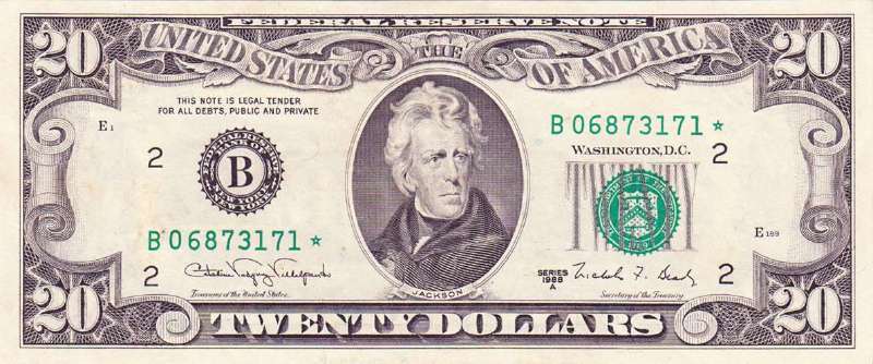 20 долларов 1988 г. (США)