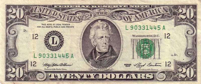 20 долларов 1993 г. (США)