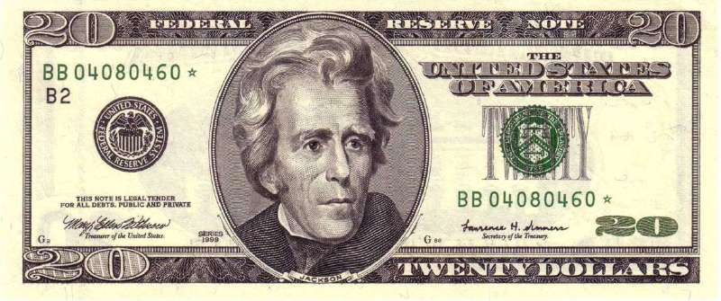 20 долларов 1999 г. (США)