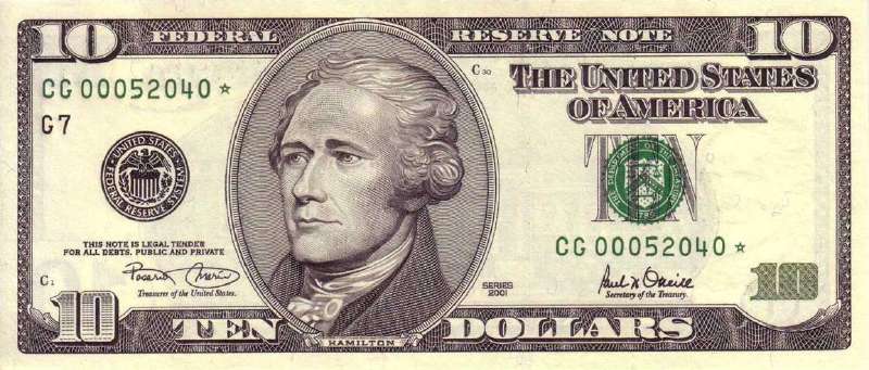 10 долларов 2001 г. (США)