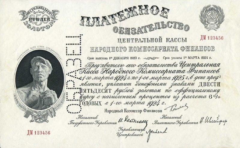 250 рублей 1923 - 1924 гг. (РСФСР)