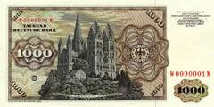 1000 немецких марок 1977 г., 1980 г. (Германия).