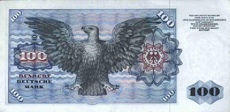 100 немецких марок 1960 г. (Германия).