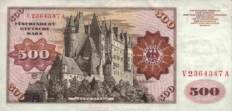 500 немецких марок 1960 г. (Германия).