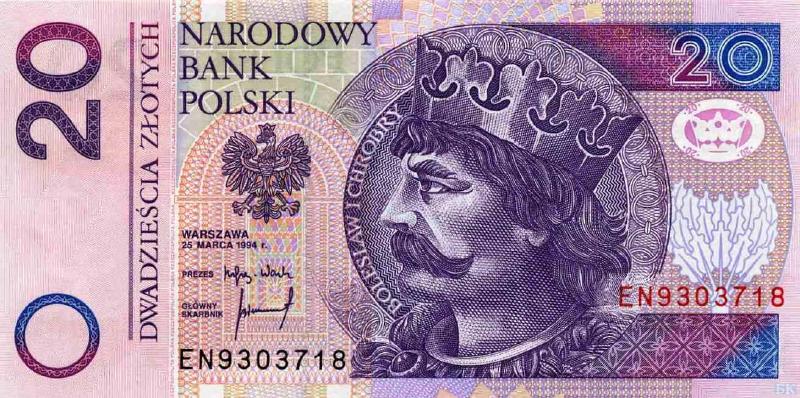 20 злотых 1994 г. (Польша).