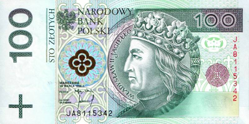 100 злотых 1994 г. (Польша).