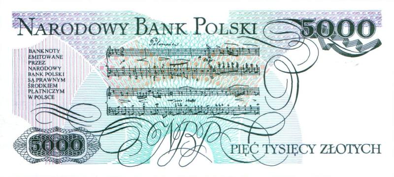 5000 злотых 1982 г., 1986 г, 1988 г. (Польша).