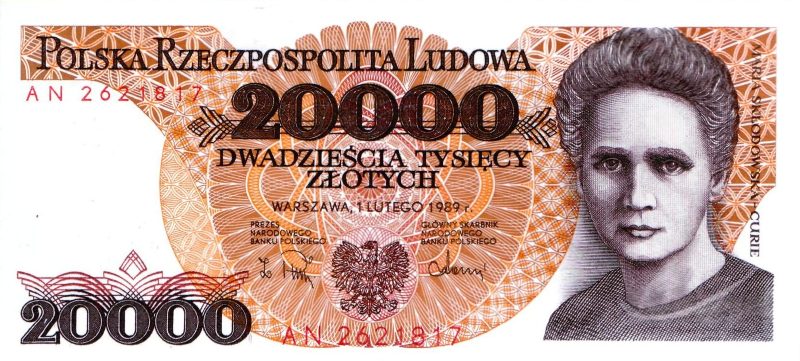 20000 злотых 1989 г. (Польша).