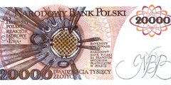 20000 злотых 1989 г. (Польша).