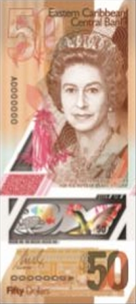 50 восточно-карибских долларов 2019 года. аверс