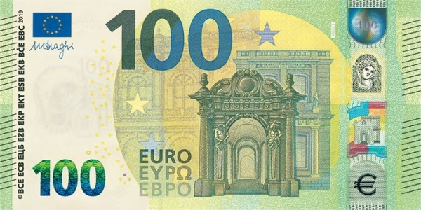 100 евро 2019 года. аверс