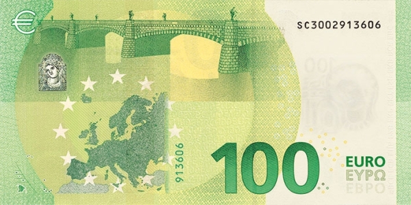 100 евро 2019 года. реверс