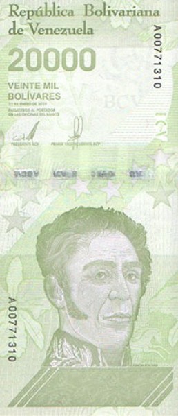 VENEZUELA 20.000 Bolívares 22.05.2019 F