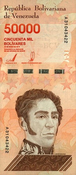 VENEZUELA 50.000 Bolívares 22.05.2019 F