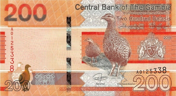 Гамбия 200 даласи 2019 г.