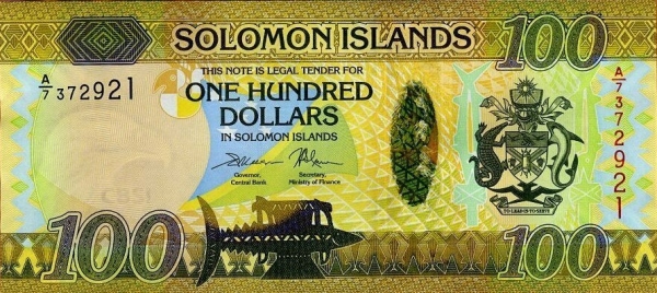 Соломоновы острова 100 долларов 2019 г. аверс.