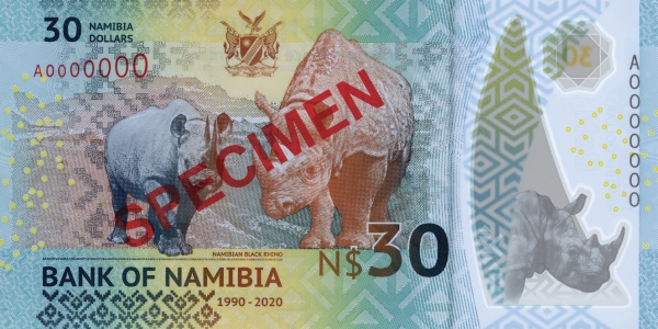 Намибия 30 долларов 2020 года. Реверс