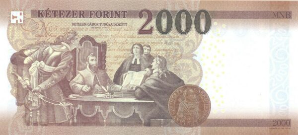 Венгрия 2000 форинтов 2020 года. Реверс.