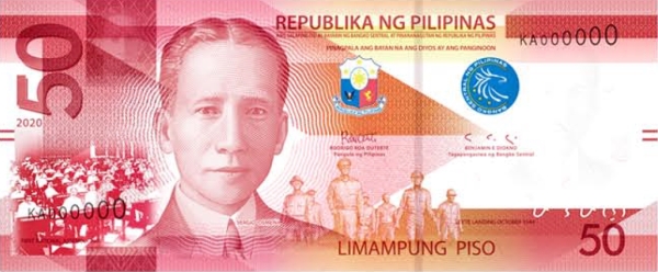 Philippines 50 peso 2020 F