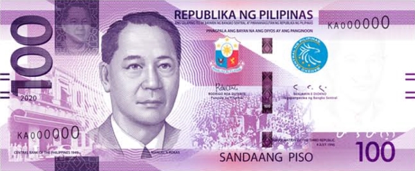 Philippines 100 peso 2020 F