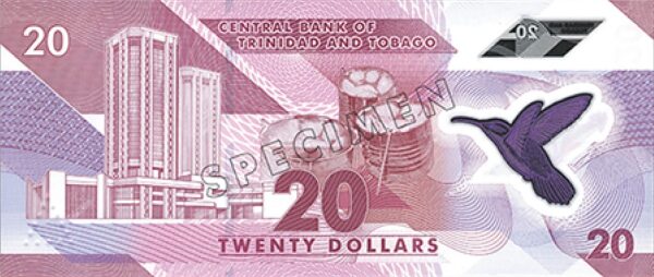 Тринидад и Тобаго 20 долларов 2019 года. Реверс.