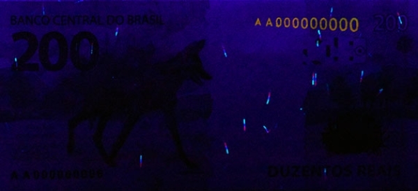 Бразилия 200 реалов 2020 года. Реверс. UV.