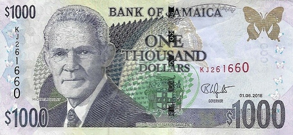 Jamaica 1,000 dollars 01.06.2018 f