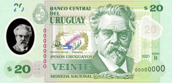 Uruguay 20 peso 2021