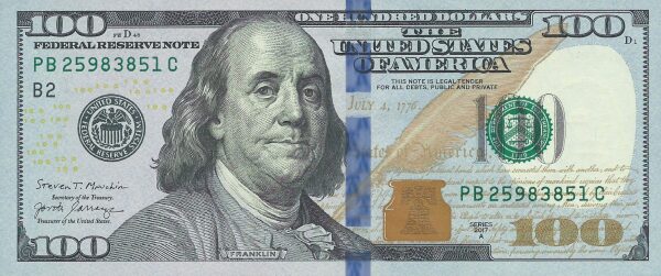 США 100 долларов 2017А. А.