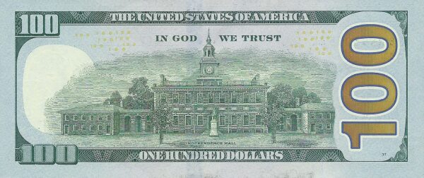 США 100 долларов 2017А. Реверс.