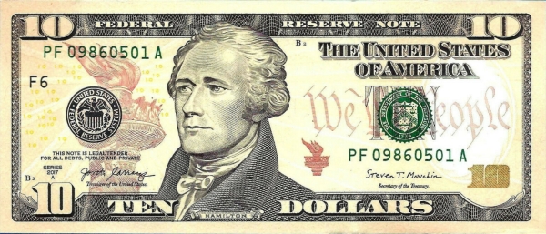 USA 10 dollars 2017A