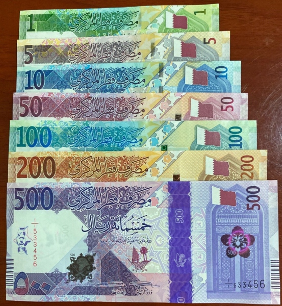 Qatar 1 5 10 50 100 200 500 riyals 2020