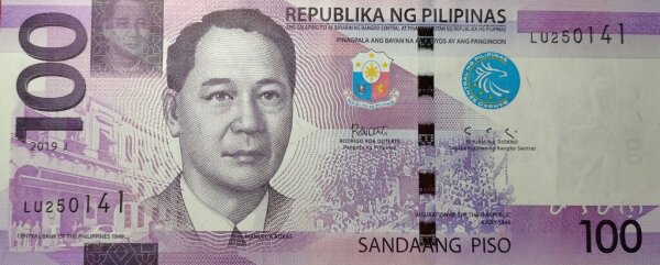 Philippines 100 peso 2019J